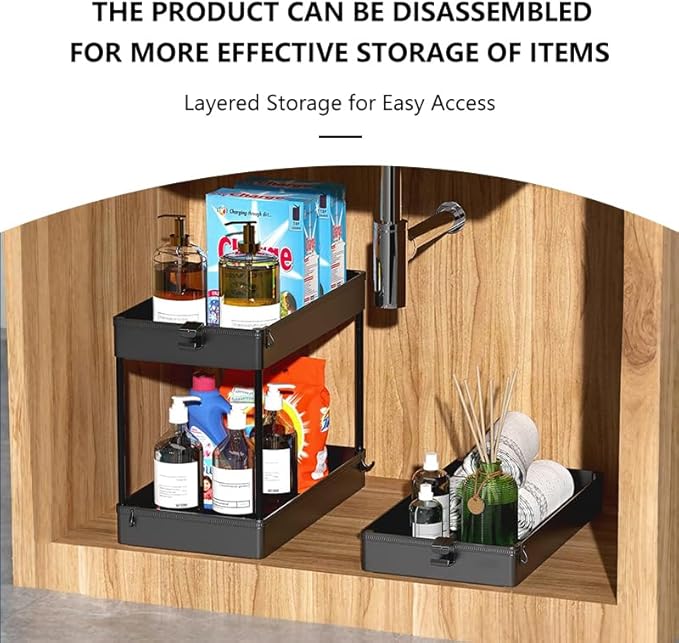 4 Tier Utility Storage Cart with Lockable Wheels，Storage Organizer Cabinet Rolling cart for Kitchen, Office, Laundry Room & Narrow Places,Black