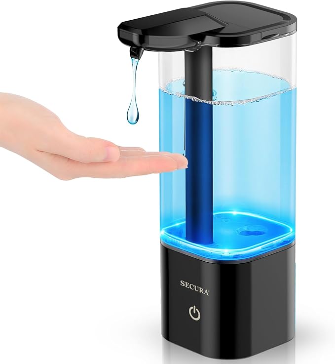 Secura 18.6 oz. Automatic Soap Dispenser, Touchless Liquid Soap Dispenser with SoapGlow Timer, 3 Gear Infrared Distance Sensing Volume Setting Perfect for Kitchen or Bathroom