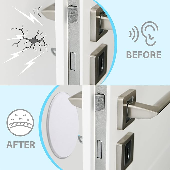 Nosiny 16 Pack Door Knob Protector Plastic 5 Inch White Self Adhesive Door Knob Protector Avoids Handle Damage (White)