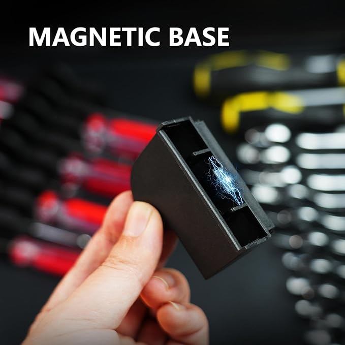 48 pcs MAGNETIC Modular Wrench Organizers for Tool Drawers - Wrench Rack with Metric&SAE Labels, Perfect Tool Storage Holder with Magnet. Gift for father, brother and boyfriend (Black with Magnets)