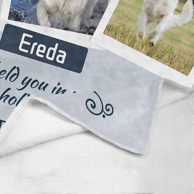 Dog Memorial Gifts -Personalized Pet Memorial Gift - Custom Dog or Cat Loss Sympathy Blankets - Custom Dogs Photos and Name Throw Blankets - Pets Passing Away Remembrance for Animal Lovers Owners