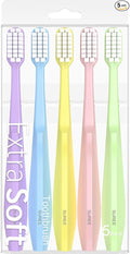 SUREE Extra Soft Toothbrush for Sensitive Teeth and Gums (5 Pack), Ultra Soft Toothbrush with 10000 Micro Nano Bristles for Adults and Elderly
