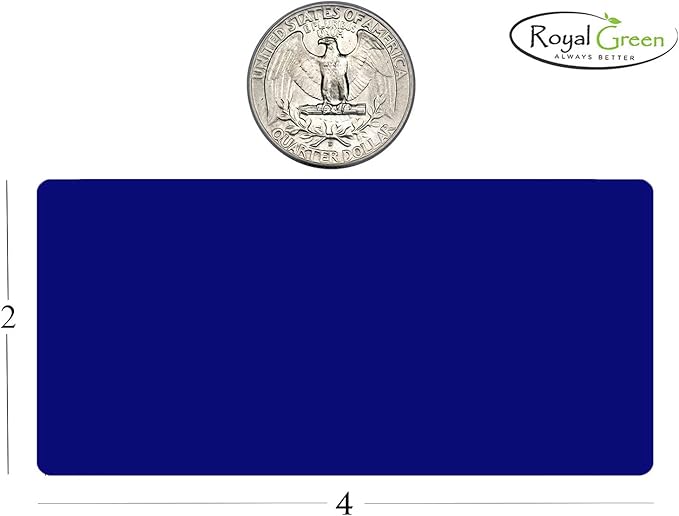 Royal Green 4" inch x 2" inch Sticker Rectangular Metallic Gold Labels (102 mm x 51 mm) - 300 Pack