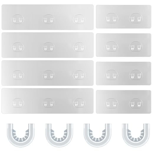 Lsnisni 12 Pack Shower Caddy Adhesive Replacement, Strong Adhesive Strips, Waterproof Hooks, No Drilling, for Bathroom Storage Shelves and Kitchen Racks