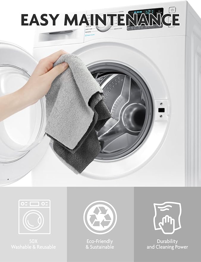 Fantasticlean Microfiber Cleaning Cloth Roll -30 Pack, Tear Away Microfiber Towels, 12" x 12", Reusable, Washable, Scratch Free, Ultra Absorbent for All-Around Cleaning Supplies (DimGray)