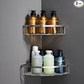 GORDEE [2 Pack] Corner Shower Caddy Organizer, SUS304 Stainless Steel Heavy Duty Rust-Proof Shelf Shampoo Holder, Wall Mounted Storage Rack for Bathroom Kitchen, Brushed Nickel