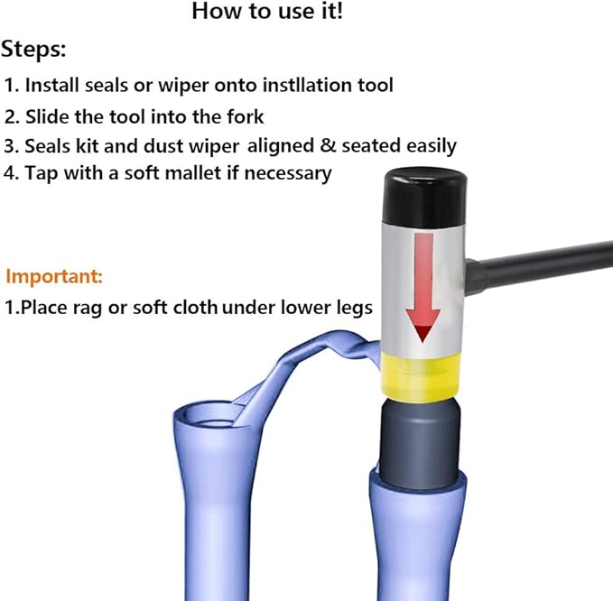 Dust Seal Installation Tool Fork Dust Seal Driver Dust Wiper Installation Tool Guide Compatible for Fox Rockshox Suspension Fork Lower Leg in 30mm 32mm 34mm 35mm 36mm 40mm