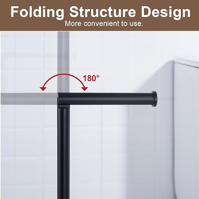Kelirol Toilet Paper Holder Stand, Matte Black 304 Stainless Steel,Free Standing for Bathroom,Weighted Base