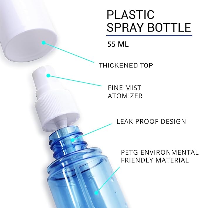 YOCASII 3PCS Alcohol Spray Bottle, 2oz Travel Containers, Mini Spray Bottle and Travel Spray Bottles, Fine Mist Spray Bottles for Hair Spray, Toners & Face