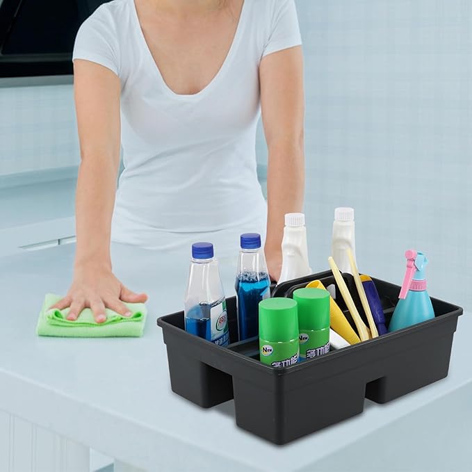 DynkoNA 6 Packs Plastic Cleaning Tool Caddy with Handle, Cleaning Supply Carry Caddy for Cleaning Products