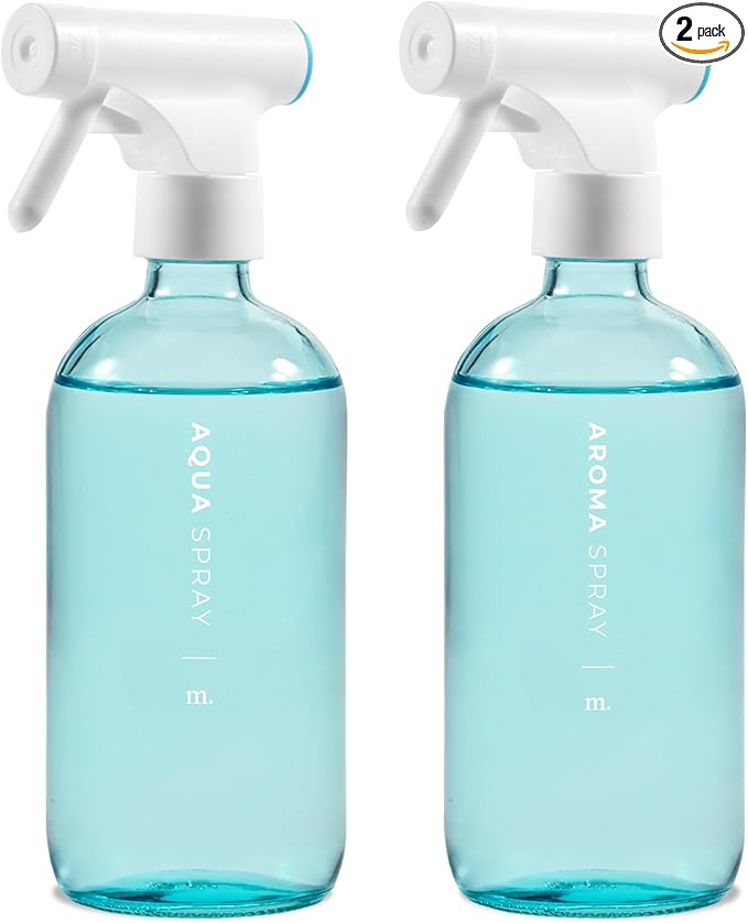 MaisoNovo Spray Bottle for Plants - 16.9 fl oz Blue x 2 with 16 Labels