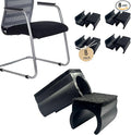 Rectangle U Shaped Chair Leg Tips Caps with Felt Pads,Furniture Feet Protector Slide Smoothly Glides No Scratches No Noise Protect Hardwood Floor,Fit 25mm(1inch) Diameter Tubular Leg (Black 8PCS)
