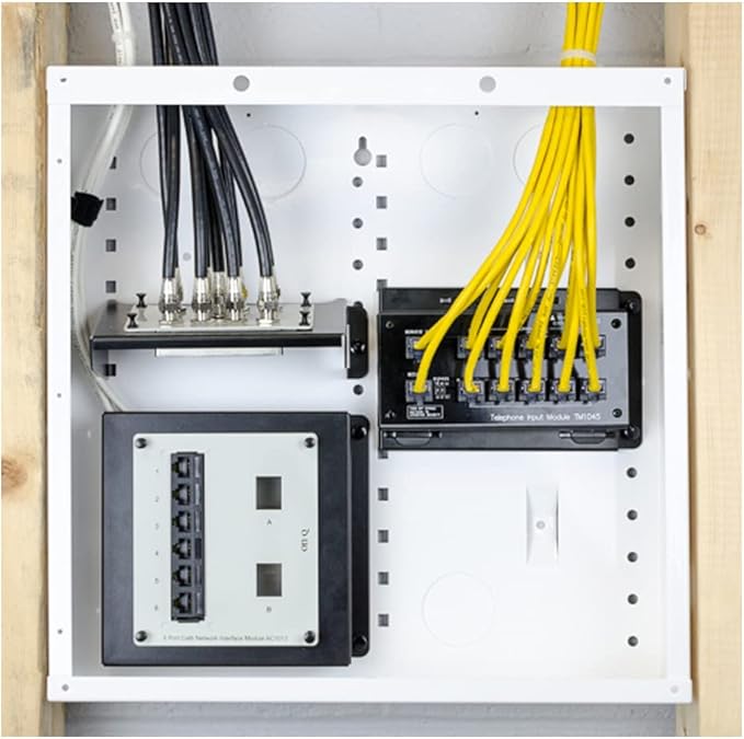 Legrand - OnQ 14 Inch Cable Management, Structured Media Box, In-Wall Enclosure, no cover, Glossy White, EN1480