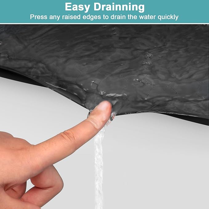 Under Sink Mat 28" x 22", Silicone Under Kitchen Sink Mat, Waterproof Under Sink Protector Mat, Shelf Liners Cabinet Liner for Kitchen and Bathroom, Black