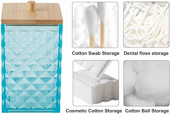 Light Blue Bathroom Accessory Set, 6 PCS Light Blue Bathroom Accessories Set, Soap Dispenser, Toothbrush Holder, Soap Dish, Mouthwash Cup, Cotton Swab Holder and Toilet Brush, Acrylic