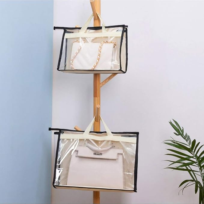 CINPIUK Clear Handbag Storage Bags Purse Organizer for Closet, Zipper Hanging Storage Bag for Handbags, S