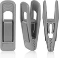Tinfol 20pc Grey Hanger Clips, Multi-Purpose Finger Clip, Plastic Clothes PIn, Strong Pinch Grip Clips for Slim-line Clothes Skirt Pant Hangers