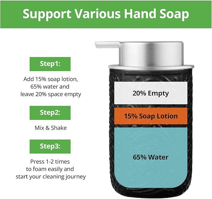 12OZ/350ML Ceramic Foaming Soap Dispenser Empty Hand Soap Dispenser Refillable Lotion Containers with Pump
