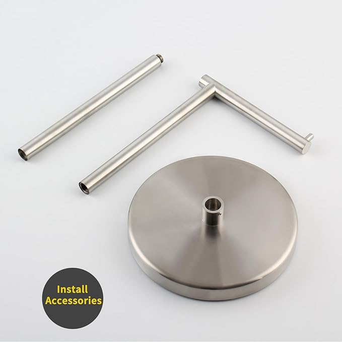 GERZWY Toilet Paper Holder Free Standing SUS 304 Stainless Steel Rustproof Pedestal Lavatory Tissue Roll Holder Floor Stand Storage Modern Brushed Finish DZY002-LS