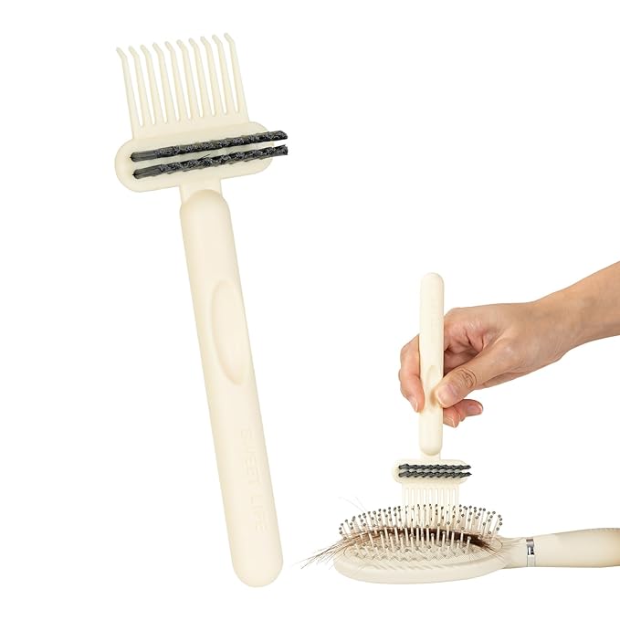 RHOS 2-in-1 Hair Brush Cleaner Tool, Comb Cleaner for Removing Hair and Dust, Ideal for Home, Salon Use (1 Pack - Beige)