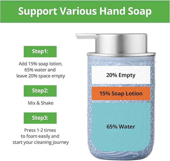 12OZ/350ML Ceramic Foaming Soap Dispenser Empty Hand Soap Dispenser Refillable Lotion Containers with Pump