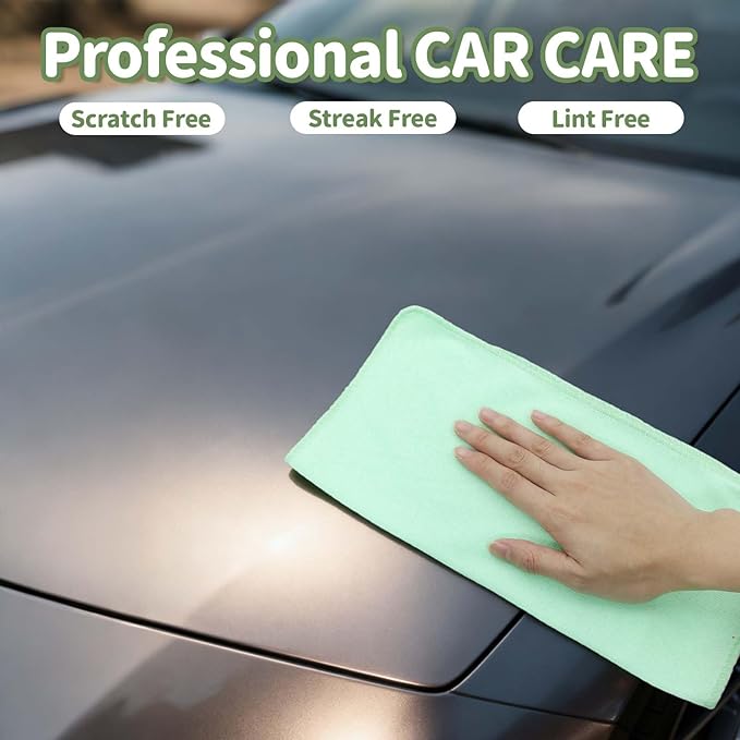 25Pcs Microfiber Cleaning Cloths, Microfiber Towels Bulk for Cars & Home,Reusable and Washable Cleaning Rags 5 Colors Assorted,11.8"X11.8"