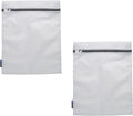 2 Pack Large Mesh Wash Bag | Laundry | Washing Machine | Zipper Closure | Prevents Pulling and Tearing | Clothes | Garments | Delicates | Socks | White