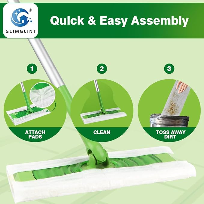 GLIMGLINT Dry Sweeping Cloths Pads Compatible with Swiffer Sweeper- Disposable Duster Refills Mop Pads for Cleaning Dust, Hair, Dirt, Disposable Duster Mop Pad 120PK