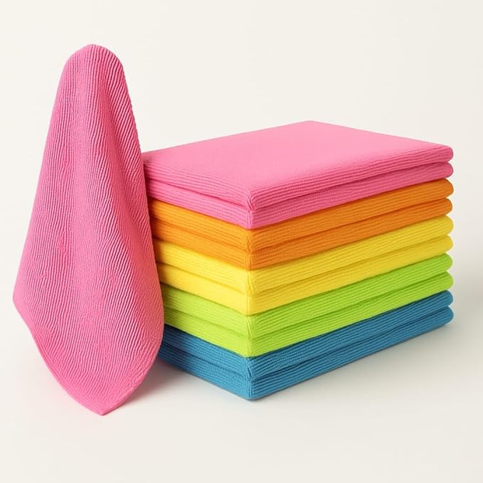 Microfiber Cleaning Cloths, 12 Pack – Thick, Lint-Free, Streak-Free Towels for Home, Kitchen, Car, Glass & Electronics – Ultra Absorbent & Reusable – 11.8” x 15.7”, 6 Mixed Colors