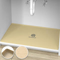 Under Sink Mat, 34" x 22" Silicone Kitchen Cabinet Tray, Waterproof & Flexible Under Sink Liner for Kitchen Bathroom and Laundry Room(Beige)