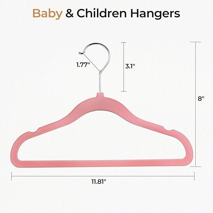 GoodtoU Kids Hangers Velvet 50 Pack 14" - Kids Felt Hangers Non Slip Toddler Hanger Childrens Hanger for Kid