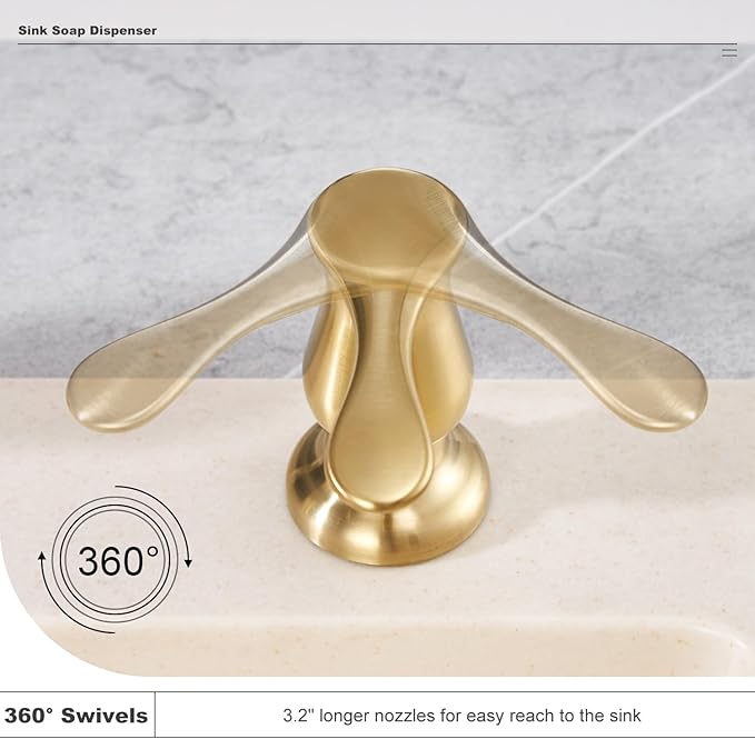 GAGALIFE Kitchen Sink Soap Dispenser Brushed Gold, Under Sink Soap Dispenser with 40" Silicone Extension Tube Kit,Say Goodbye to Frequent Refills
