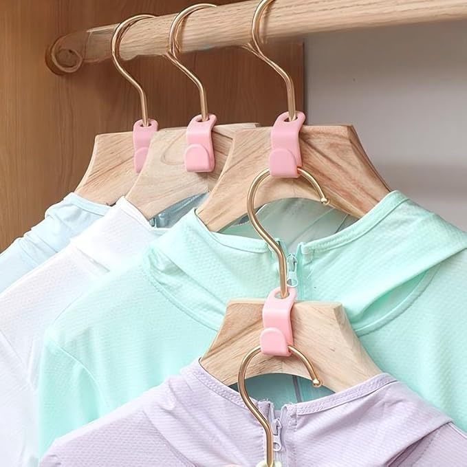Space Saving Hangers Connector Hooks 20 Counts, High Load-Bearing Clothes Hanger Connector Hooks, Hooks for Hangers, Random Colors