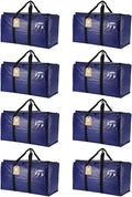Cryster 8-Pack Heavy-Duty Clear Moving Bags – Extra Large Storage Bags with Strong Handles & Double Zippers, Totes for Storage and Packing