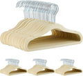 Amazon Basics Kids Velvet, Space Saving, Non-Slip Clothes Hangers for Infant and Toddler, Durable, 11.6 inches (for Baby Clothes), Pack of 200, Beige