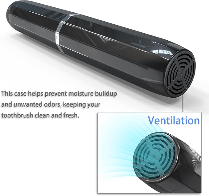 SIEANE Electric Toothbrush Travel Case, Universal Fit for Most Electric Toothbrushes, Ventilation Design Portable Holder Cover for Men and Women, Travel Essentials for Business Trip & Vacation (Black)