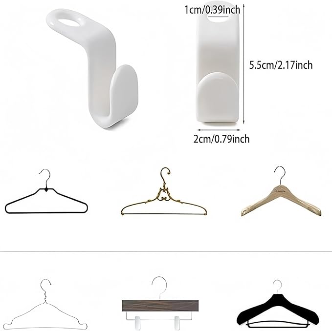 Space Saving Hanger Hooks, 50pcs, Polypropylene, 5KG Max Capacity,Blue Closet Hangers for Clothes (Blue 50PCS)