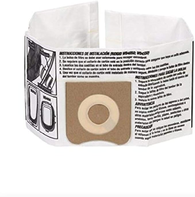 RIDGID 23738 Model High-Efficiency Dust Collection Bags, Size C, Wet Dry Vacuum Filter Bags, 2 Bags