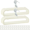 Velvet Pants Hangers Non Slip, 30 Pack Velvet Hangers for Closet with 30 Hooks, Strong Durable Space Saving Slim Clothes Hanger, Ultra Thin Flocked Hanger for Pants, Shirts, Bra, Shorts (Cream)