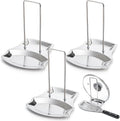 Lawei 3 Pack Lid and Spoon Rest - Pot Lid Holders Stainless Steel Pan Lid Organizer for Pots Pans Spoons