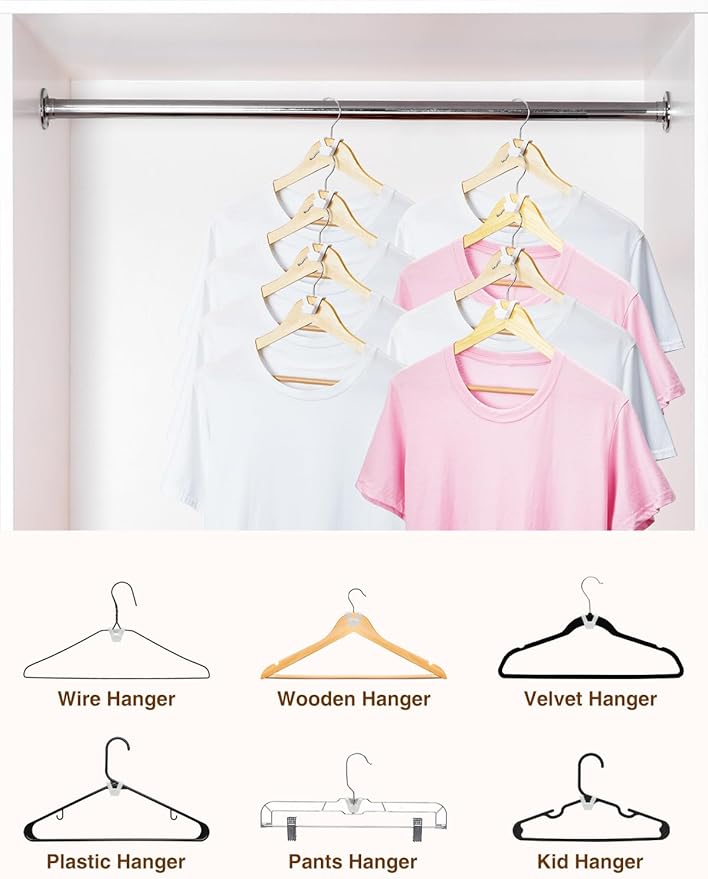 Smartor Clothes Hanger Connector Hooks 60 Pack, Closet Storage and Organization as Hangers Space Saving, Hanger Add on Hook as Closet Organizer, Stacking Hangers, Cascading Space Saver, White