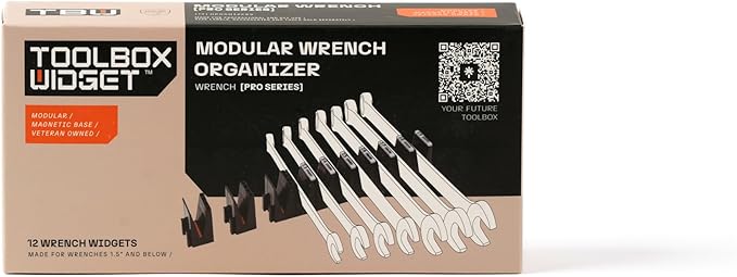 ToolBox Widget Wrench Organizer Pro Series 4.0 – Magnetic Wrench Holders for Tool Drawer – Modular Toolbox Organizer System – Tool Storage for Professional & DIY Mechanics - 4 Pack, 48 Holders