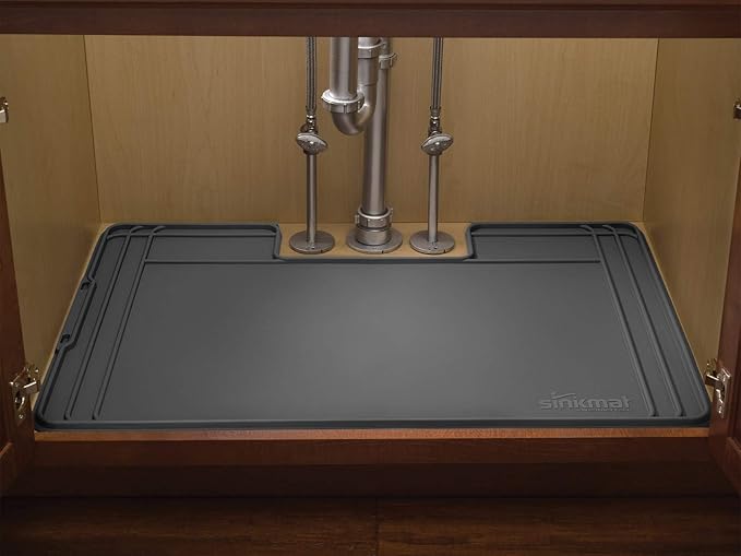 WeatherTech SinkMat – Waterproof Under Sink Liner Mat for Kitchen Bathroom – 46” x 22” Inches - Durable, Flexible Tray – Home undersink Organizer Must Haves, Black