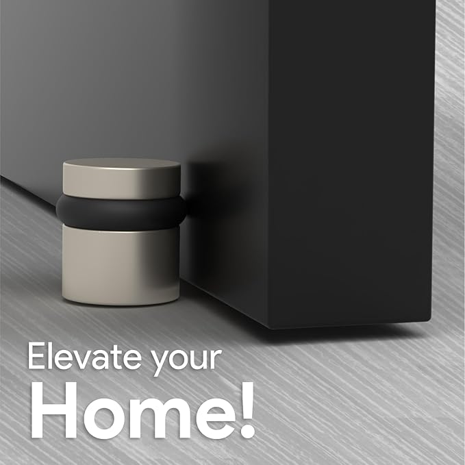 Mega Handles Floor Door Stopper, Quickly Installed Wall Protector, Wall Protectors from Door Knobs, Floor Door Stop with Mounting Hardware Included - Satin Nickel - 1.5 Inch