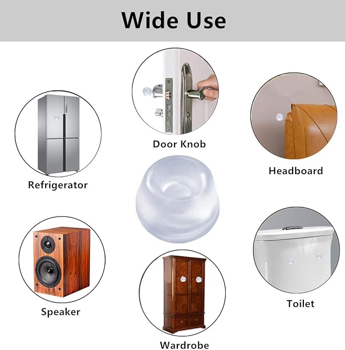Wall Protectors from Door Knobs 12PCS, Door Knob Wall Protector, Door Stoppers for Wall, Door Stoppers Wall Protector, Door Handle Stopper
