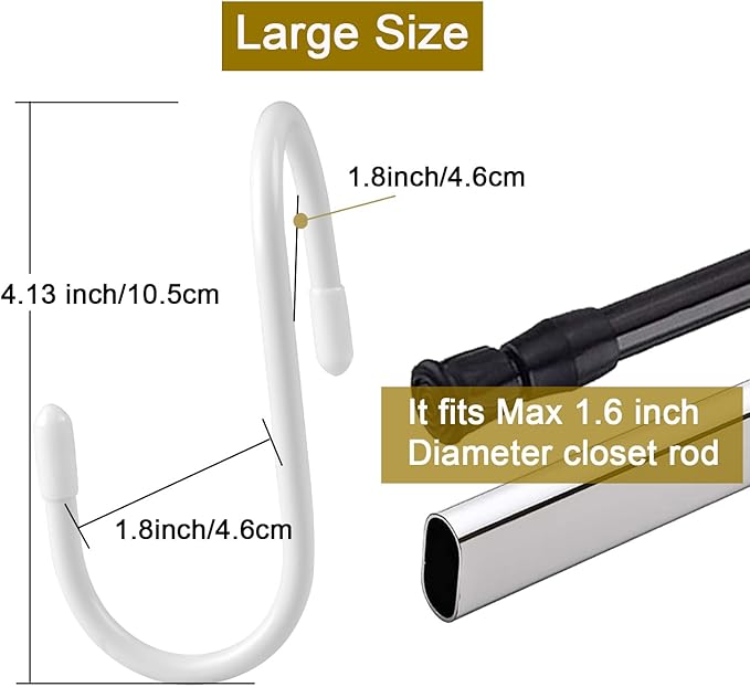 HiGift Purse Hanger for Closet, 8 Pack Unique Twist Design White Vinyl Coated Bag Hooks Organizer Hanging, Large Closet Hooks Purse Organizer Holder for Hanging Purse,Handbag,Belt,Hat,Backpack,Jeans