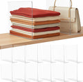Lebouri Shelf Dividers for Closet Organization: 10" Tall x 12" Deep Acrylic Closet Shelf Dividers for Clothes Sweater Purse - Free Standing Clear Separators for Shelves
