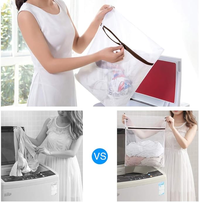 GOGOODA Mesh Laundry Bags for Delicates Durable Protective Wash Bags Travel Storage Bags for Intimates Lingerie, 6PCS （3L,3M）