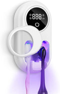 Temracha Toothbrush Sanitizer Holder, Upgraded UV Toothbrush Holder with Dual-Mode Clean & Air Dry, LED Smart Screen, Auto-Inductive Cover, Toothbrush Wall Mounted Cleaner Organizer for Bathroom, Trip