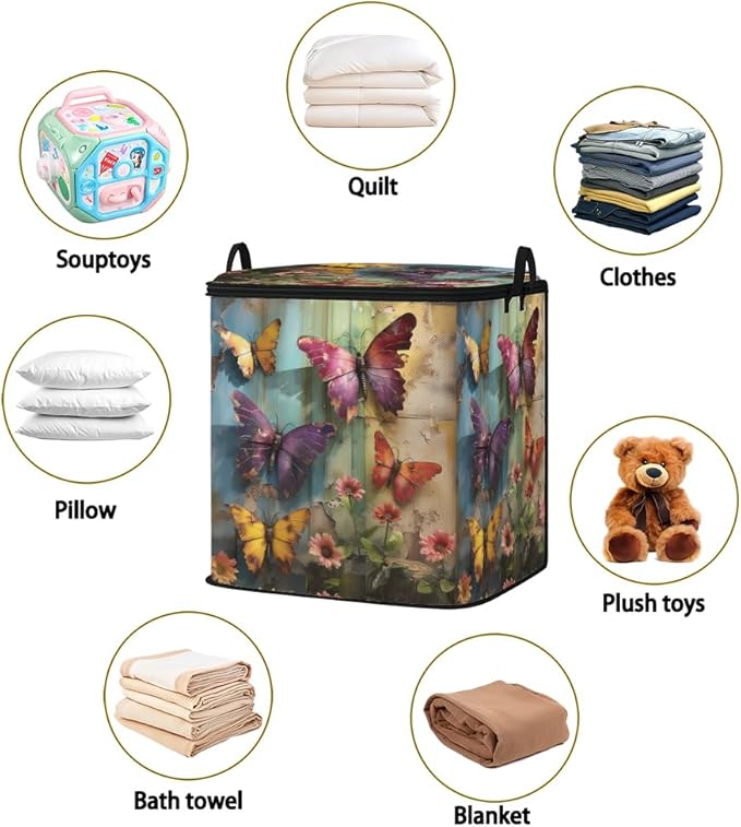 2pcs closet organizers and storage under bed,clothing blanket sweater sheet bedding comforter duvet quilt pillow toy storage bags with lids,dorm room essentials for containers 95L